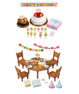 Two Different Sylvanian Families Sets - Party Theme - Birthday Cake and Party - £22.47 GBP