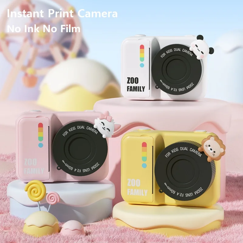 Kids Camera Toys Print Camera For Children 3.0 Inch Screen 1080P Video Photo - £80.29 GBP