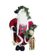 Santa Figurine 36 Inch Freestanding Door Greeter Weighted Feet Rustic Ol... - £38.92 GBP