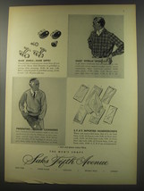 1956 Saks Fifth Avenue Ad - Cuff Links; Viyella Sport Shirts; Caerlee Cashmeres - £14.50 GBP