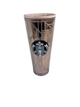 Starbucks 2017 Venti Cold Cup Tumbler Rose Gold Geometric 24oz No Straw ... - $18.69