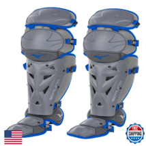 Mizuno Samurai Fastpitch Softball Womens Shin Guards 16 Grey/Royal - $175.24