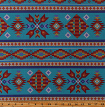 Southwestern Stripes Beadwork-Look Tribal Tucson Cotton Fabric Print BTY D362.23 - £8.73 GBP