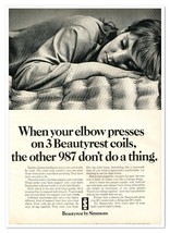 Simmons Beautyrest Mattresses Woman Sleeping Vintage 1968 Full-Page Maga... - $9.70