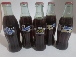 Set of 5 Different COCA-COLA AIR SHOW 97 FORT SMITH ARKANSAS FULL 8oz BO... - £7.93 GBP