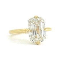 Authenticity Guarantee 
Emerald Cut Solitaire Lab-Created Diamond Engagement ... - £6,071.10 GBP