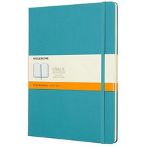 Moleskine Classic Notebook Extra Large Ruled, Blue Reef, Hard Cover (7.5... - $32.66