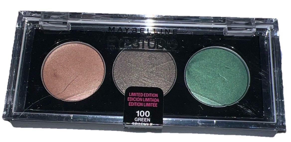 1- Maybelline EYESTUDIO #100 GREEN SPARKLE (New/Sealed/Discontinued) SEE... - $11.87