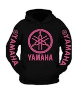 Special Edition Pink Yamaha Racing Hooded Sweatshirt Black  - £22.16 GBP