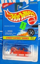 Hot Wheels 1996 Street Eaters Series #414 Propper Chopper Blue w/ Clear Windows - £4.69 GBP