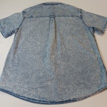 No Boundaries Men’s Faded Blue Cotton Collar Shirt Short Sleeve Size L (42-44) image 2