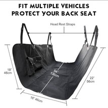 Car seat cover hammock for dogs back seat or hatch w/ pockets water resi... - £23.65 GBP