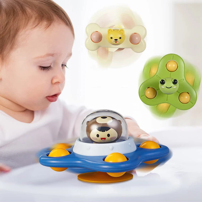 1 PCS Baby Bath Toys 3D Cartoon Suction Cup Spinner Toys Sucker Spinning top - £7.93 GBP+