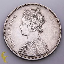 1862 India Silver Rupee Bombay Mint Bust A, Type II Reverse KM #473.1 - $83.16