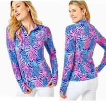 size medium LILLY PULITZER Luxletic Marion Pullover in Borealis Blue Tropic $138 - £77.61 GBP