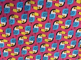 Toucan Little Senoritas Pink CEA Cotton Fabric BY Robert Kaufman 1 yard - £11.08 GBP
