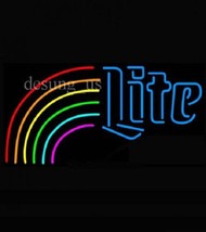 New Miller Lite Rainbow Beer Lamp Neon Sign 24&quot;x20&quot; - £196.64 GBP