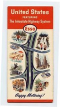 ESSO United States Map Featuring the Interstate Highway System 1964 - £10.90 GBP