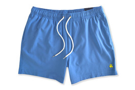 Brooks Brothers Blue 5&quot; Emb Montauk Swim Trunk Shorts, L Large 7027-10 - $88.61