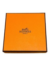 Authentic Hermes Paris Jewelry Storage Gift Box 4&quot; X 4&quot; Leather Display Pouch - £85.02 GBP