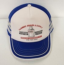 Foam Trucker&#39;s Cap / Hat Blue White Snapback Farmers Grain &amp; Supply Joy,... - £7.46 GBP