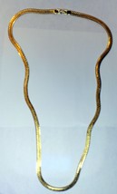 Napier Signed Flat Gold Tone Chain 6.5mm 30 Inches Vintage - $22.80