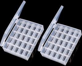 Bobbin Box,Machine Bobbin Organizer Plastic Case,Transparent 25 Slots Em... - $348.37 MXN