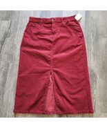 New NWT Time and Tru Women&#39;s Denim Wine Burgundy Corduroy Pocketed Skirt... - $289.34 MXN
