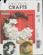 McCall&#39;s 5205 Santa Snowman Christmas Halloween Wreath Decor Craft Pattern Uncut - £8.30 GBP