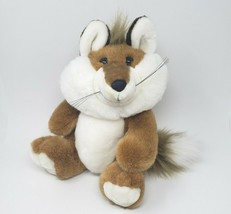 Vintage 1991 American Wego Sitting Fox Brown &amp; White Stuffed Animal Plush Toy - £29.54 GBP