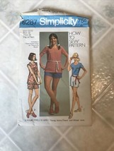 Simplicity 9287 Shorts and Top Shirt Pattern Adult size 12 Dated 1971 Uncut - $10.84