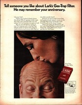 1969 Lark Cigarettes Wife Kissing Top Of Husbands Head Print Ad nostalgic c7 - £21.51 GBP