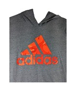 Adidas Gray Orange Hooded T Shirt Youth XL 18/20 Long Sleeve - $18.46