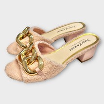 JUICY COUTURE zumi blush pink for fur-Q Sherpa block heel slides size 9 Y2K - £26.64 GBP