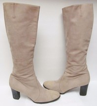 Amalfi Rangoni Women&#39;s Suede Leather Boots Fashion Knee Hi Tan Italy Siz... - $33.90