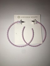 Kendra Scott Val Matte Lilac Iridescent Crystal Hoop Earrings New - £66.25 GBP