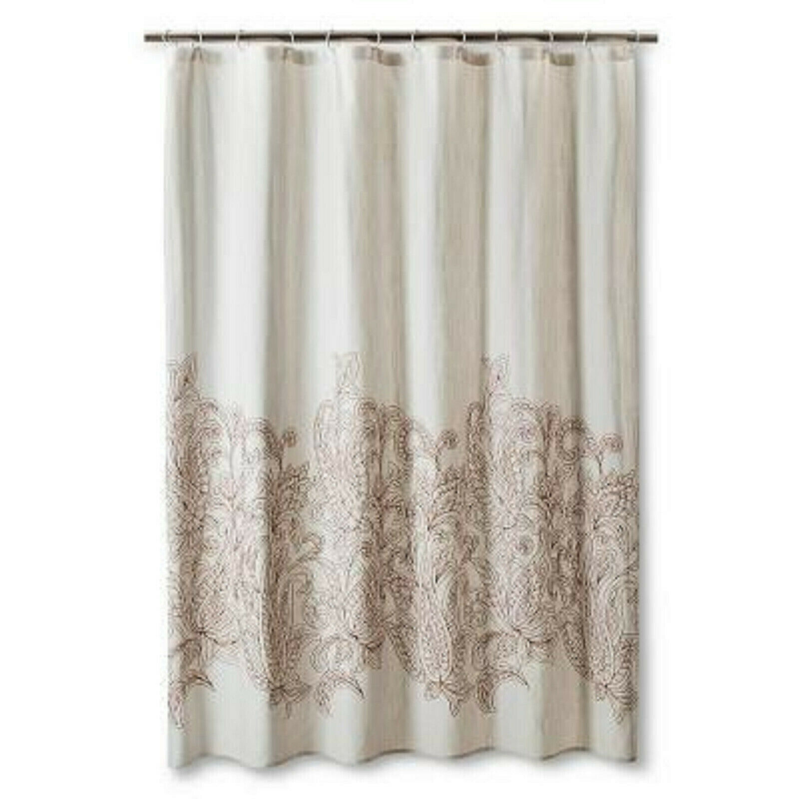 Primary image for Threshold Kareem Ivory With Embroidered Toffee Paisley Shower Curtain 72 x 72