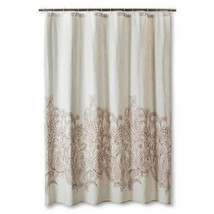 Threshold Kareem Ivory With Embroidered Toffee Paisley Shower Curtain 72... - $12.97