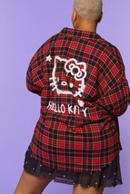 Forever 21 X Sanrio Hello Kitty &amp; Friends Flannel Shirt (Plus Size 0X, 1X) Nwt - £101.43 GBP