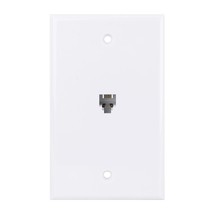 Single Gang Flush Mount Wall Plate (Phone Jack, White) - $14.24