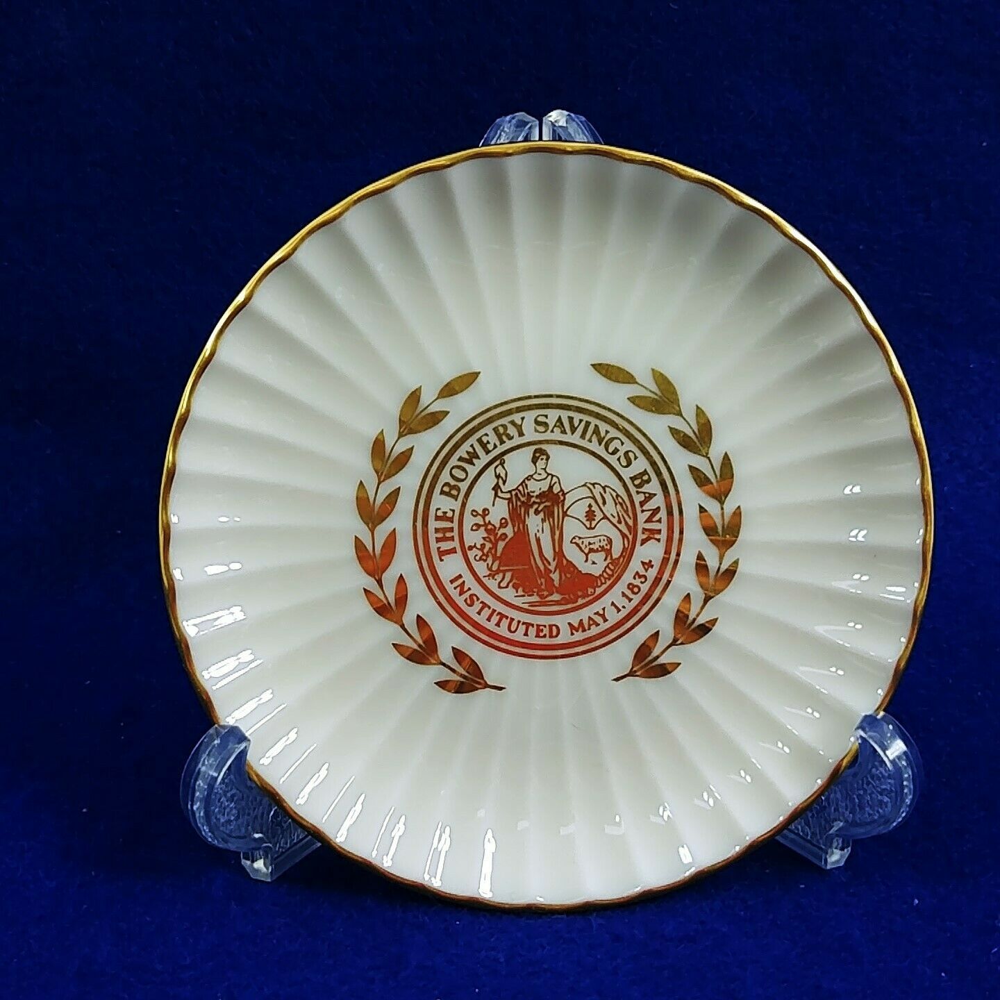 Primary image for Commemorative Plate Bowery Savings Bank 1963 Custom Made by Lenox 4.25"
