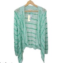 NWT Stitch Fix Skies Are Blue | Green Striped Balio Cardigan, womens size large - £26.66 GBP