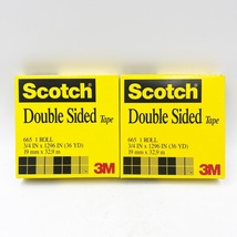2 rolls Scotch Double-Sided Tape 665 3/4&quot; 36 yds - £15.81 GBP