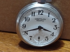 Vintage Westclox Scotty Mechanical Wind Up Pocket Watch Runs Keeps Time Estate - $65.00