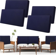 Newwiee Set Of 4 Stretch Outdoor Patio Cushion Covers Sofa, Back Cover,N... - $778.58 MXN