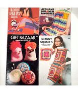 Vintage Coats &amp; Clark&#39;s Books Creative Afghans Gift Bazaar Granny Square... - $352.66 MXN
