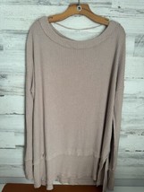 We The Free Knit Sweater Women&#39;s Waffle knit Large Soft Pink  Long Sleeve - $22.79