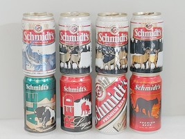 Vintage Beer Can Lot of 8 Schmidt HTF Red Ale Wildlife Scene Buffalo Cou... - $52.00