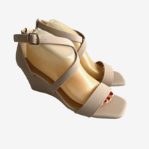 Idifu Beige Size 11 M Patent Leather 3&quot; Wedge Heels  Strap Shoes Sandals... - $21.80