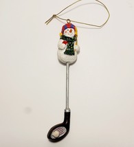 Vintage Golf Club Snowman Hallmark Christmas Ornament 1993 5.5&quot; - £12.02 GBP